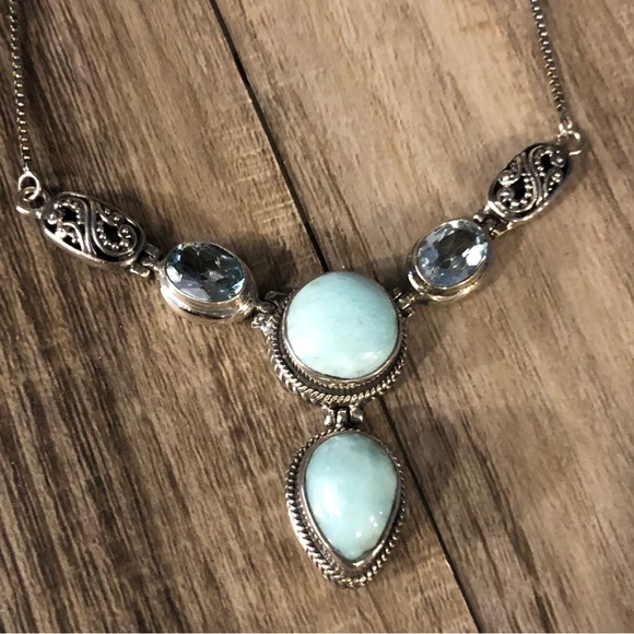 Larimar Sterling Vintage Necklace - Picture 7 of 10